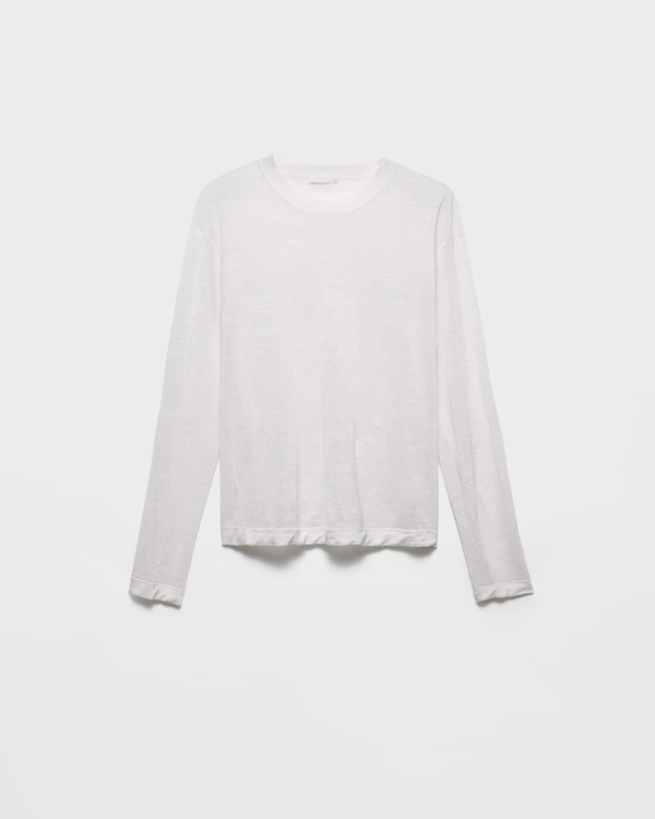 Maglione in lino e seta a maniche lunghe