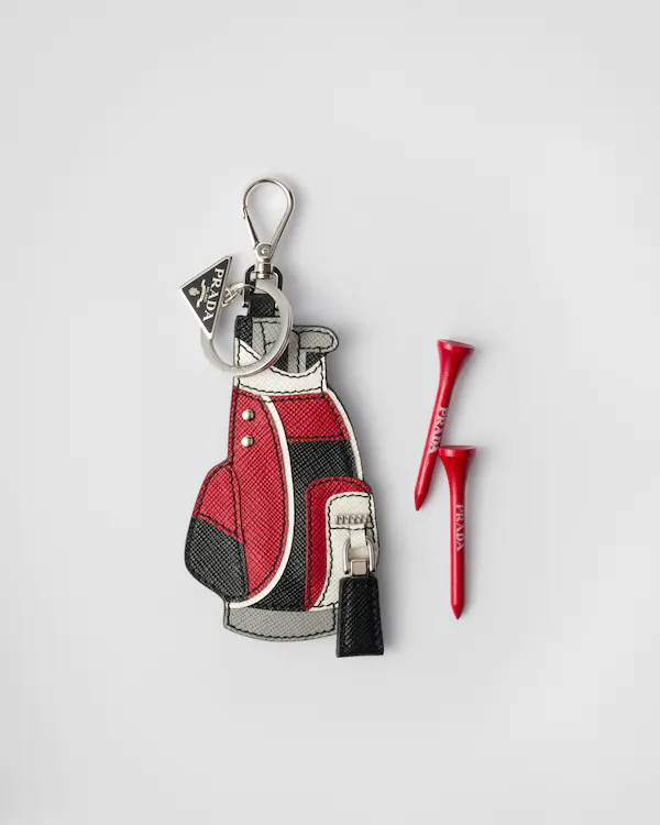 Portachiavi in pelle Saffiano per golf
