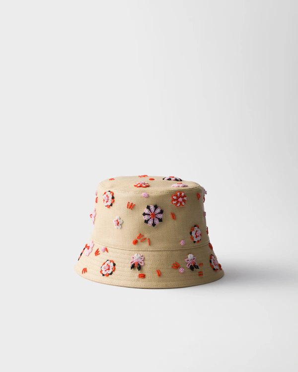 Cappello da canestro in tela ricamato