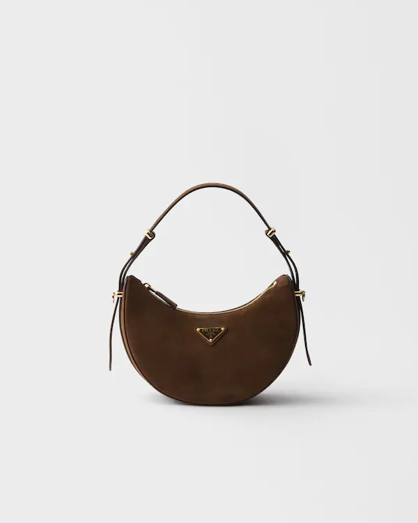 Borsa a tracolla in suede mini Prada Arqué