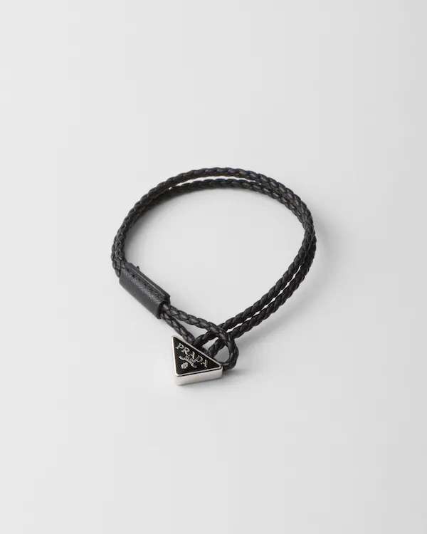 Bracciale in pelle nappa intrecciata