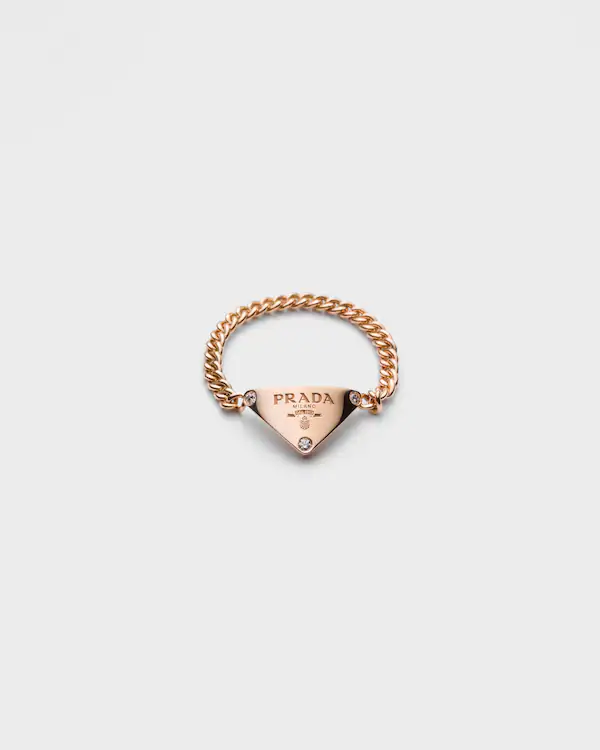 Anello catena Eternal Gold in oro rosa con diamanti