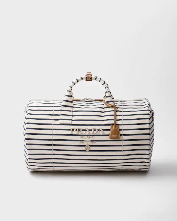 Borsa da viaggio in tela a righe