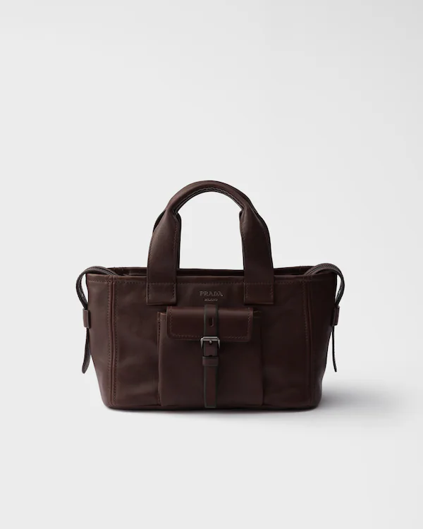 Borsa a tracolla in pelle Prada Route media