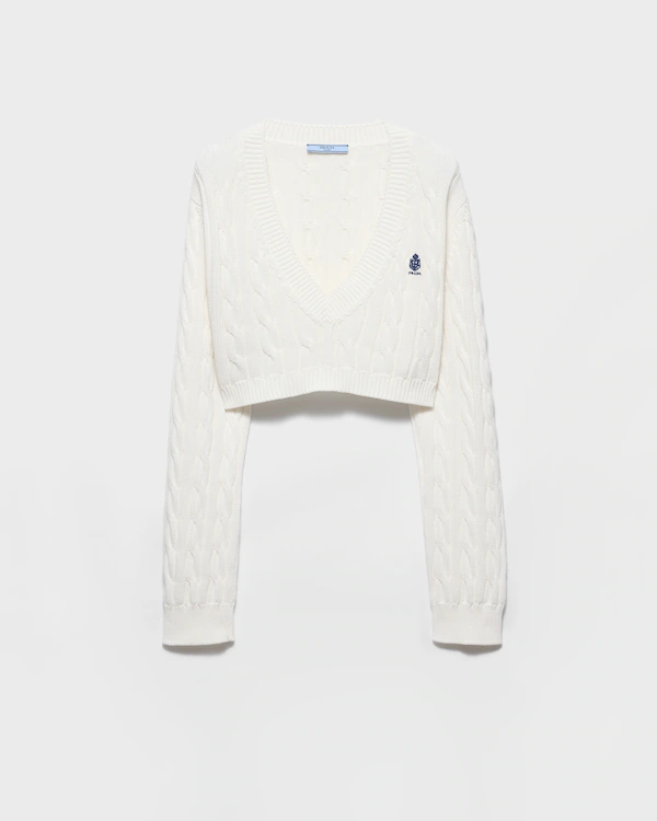 Pullover in cotone con scollo a V Pullover in cotone con scollo a V