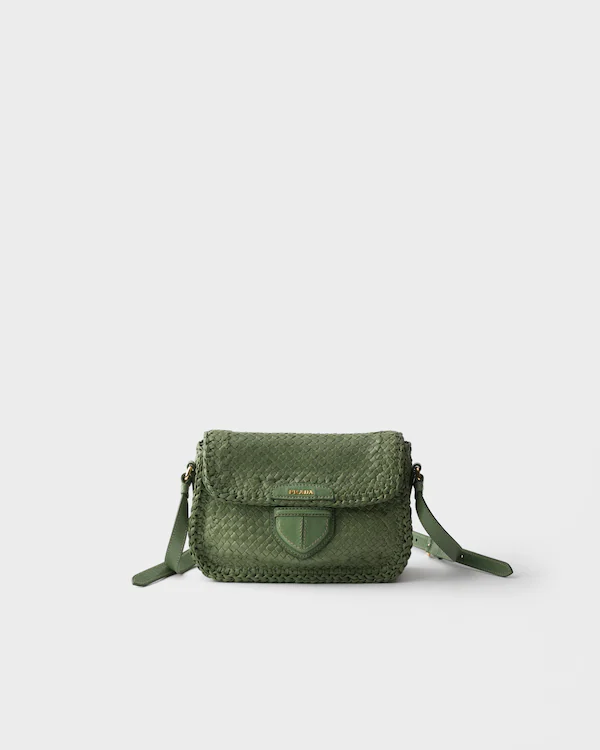 Borsa a tracolla mini in pelle intrecciata