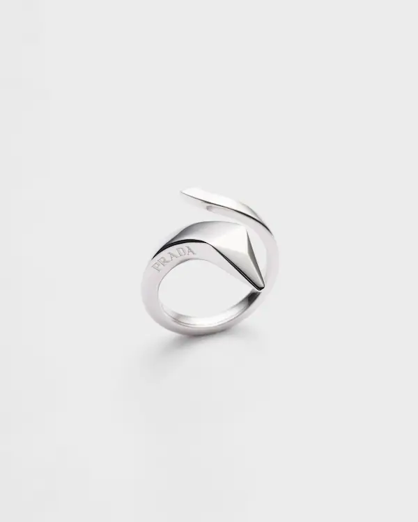 Anello mini serpente Eternal Gold in oro bianco