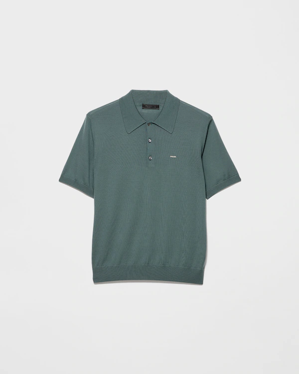 Maglia polo in lana superfinissima