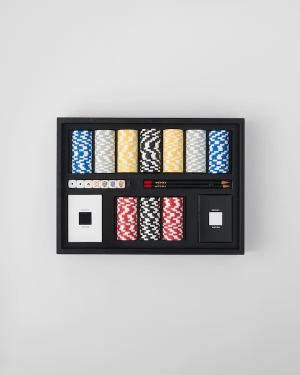 Set da poker in pelle Saffiano