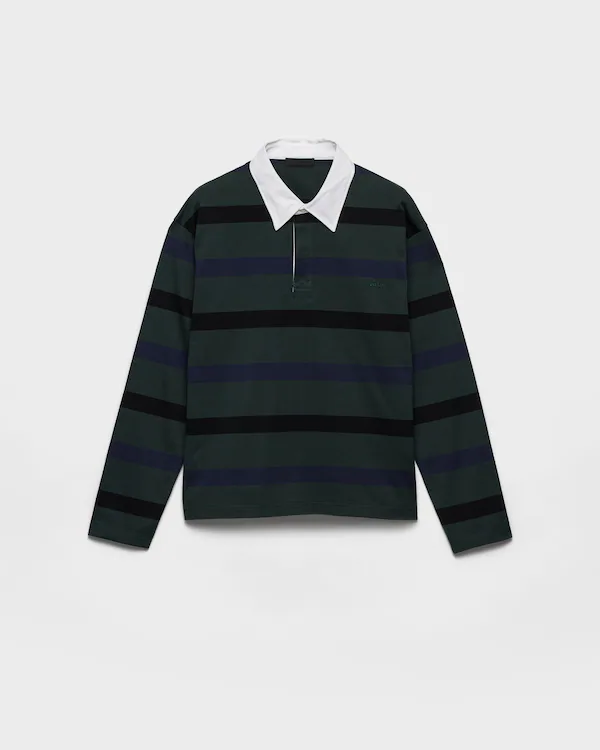 Maglia polo in cotone a maniche lunghe