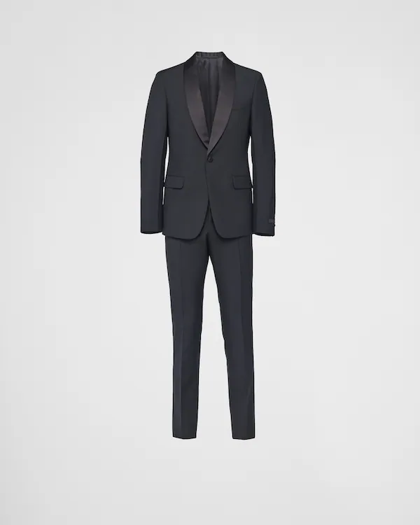 Tuxedo in lana e alpaca con doppiopetto