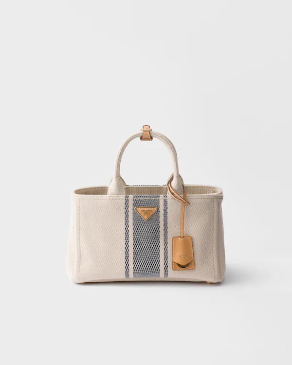 Borsa Prada Jardinière in tela di cotone grande