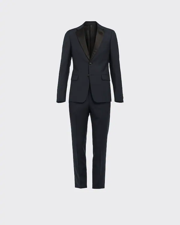 Tuxedo in lana e mohair con bottoni singoli