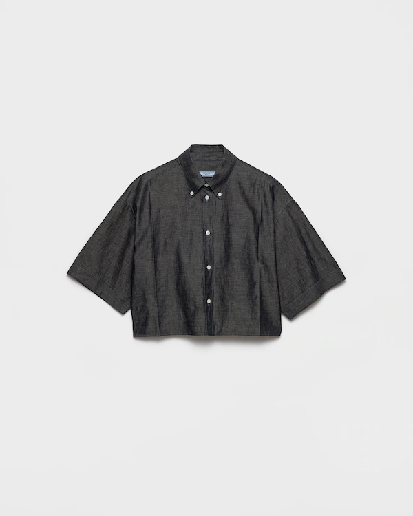 Camicia a maniche corte in chambray Camicia a maniche corte in chambray