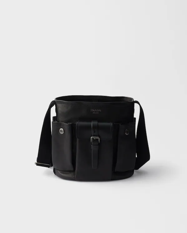 Prada Route borsa mini bucket in pelle