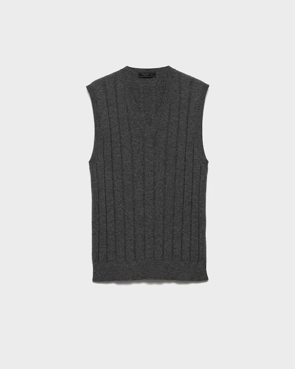 Gilet a collo a V in cachemire
