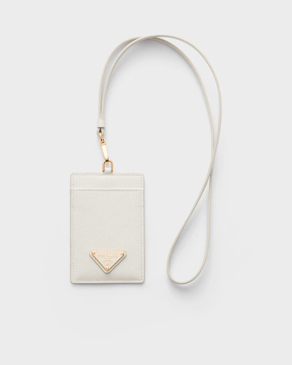 Porta-badge in pelle Saffiano