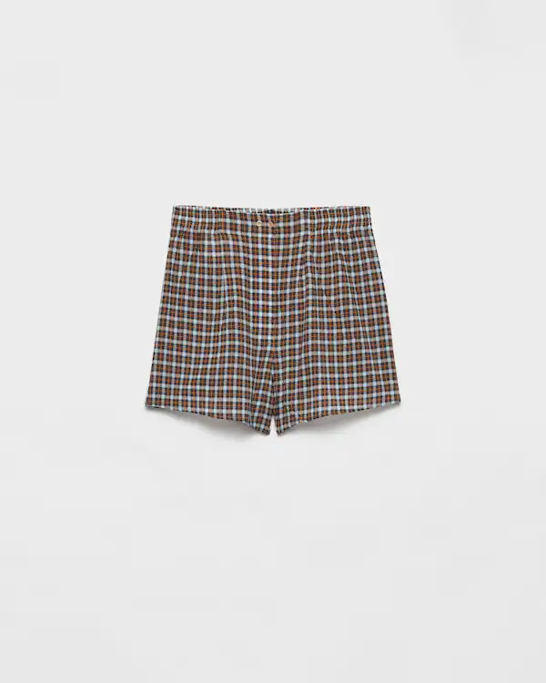 Pantaloncini in georgette a quadretti