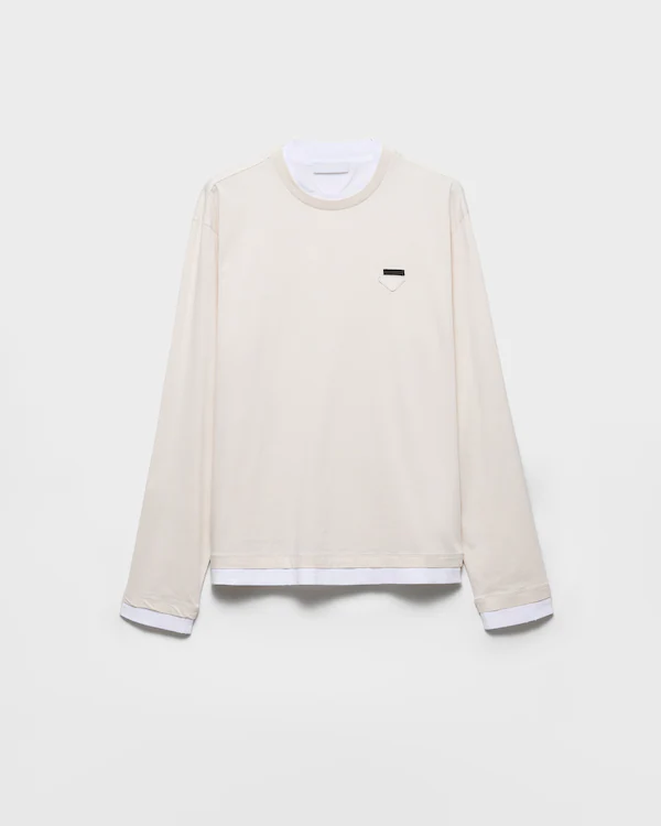 T-shirt in cotone a maniche lunghe