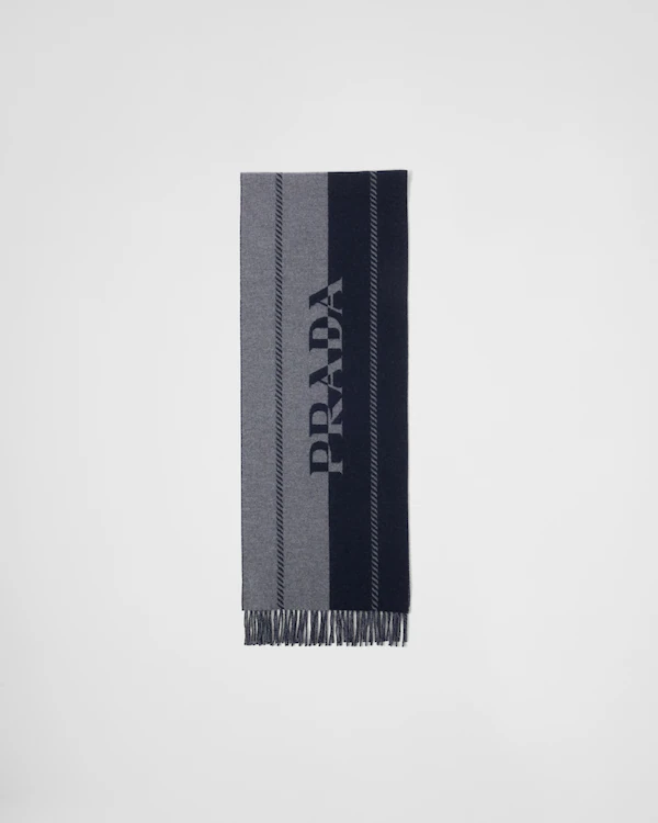 Sciarpa piccola in lana con logo jacquard