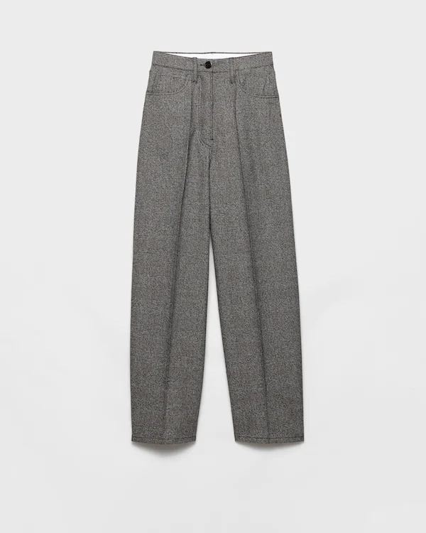 Pantaloni in lana mouliné con motivo Prince of Wales