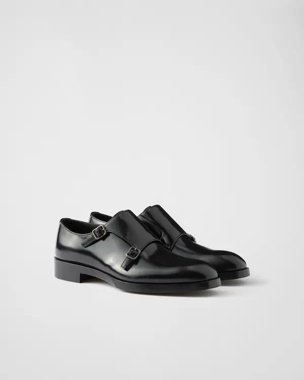 Scarpe in pelle spazzolata con chiusura a doppio monk