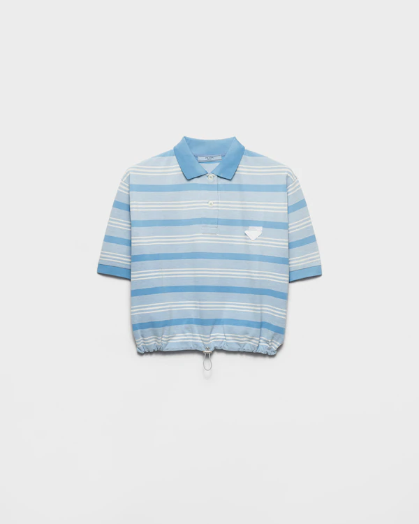 Maglia polo in piqué con stampa a righe
