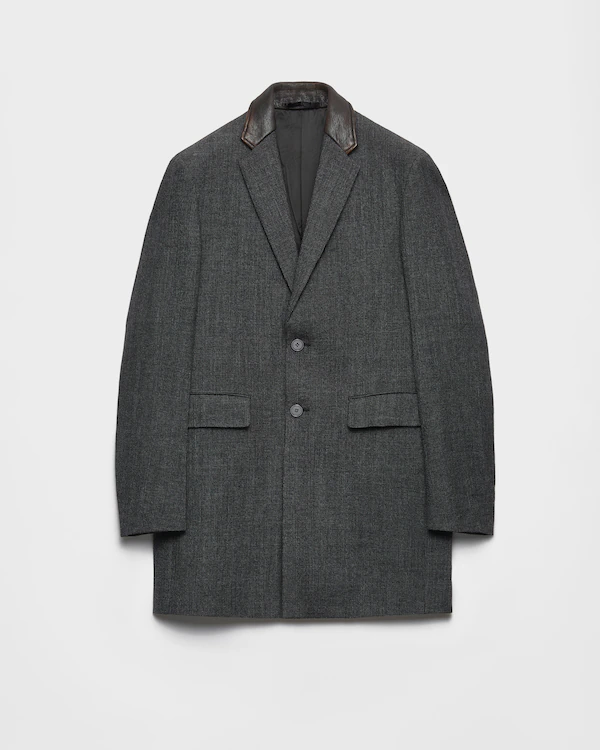 Cappotto in misto lana monopetto