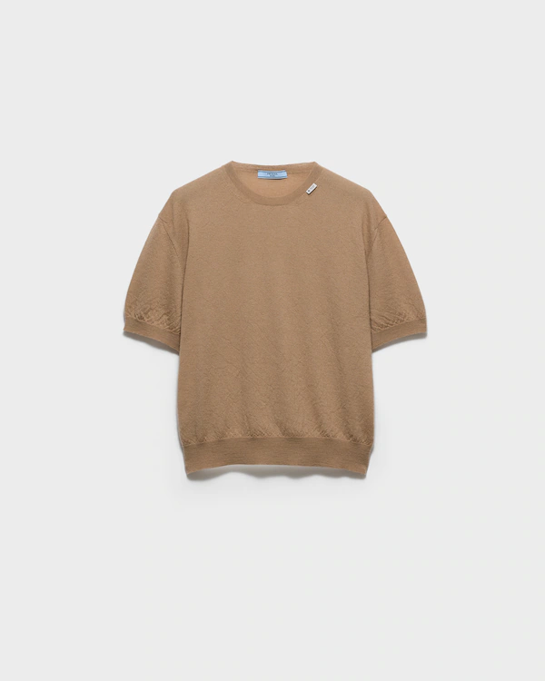 Maglione in cachemire a maniche corte
