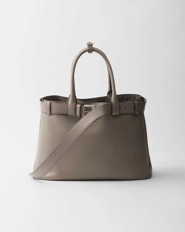 Borsa a tracolla in pelle grande Prada con fibbia