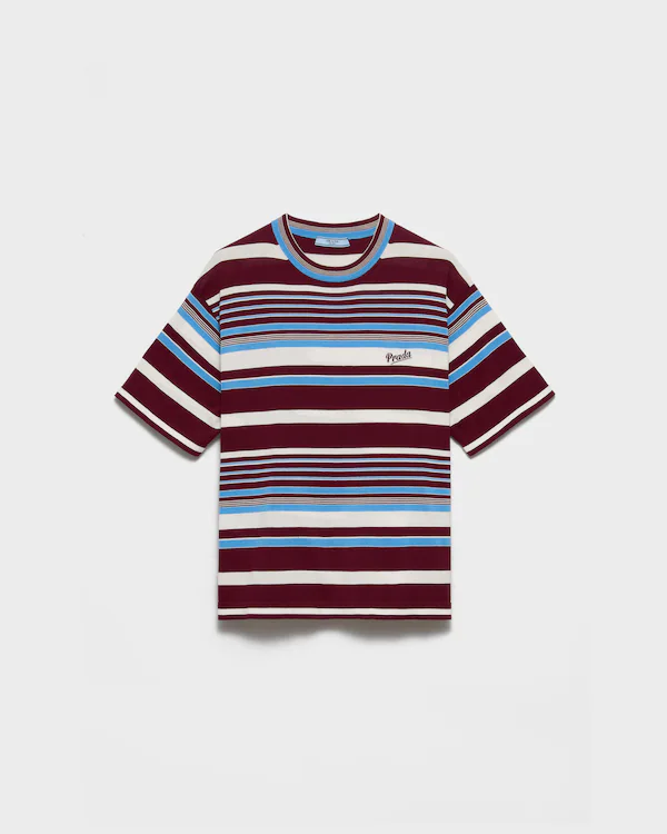 Maglione girocollo in cotone a righe