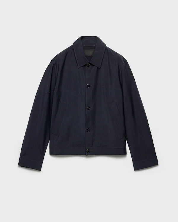 Giacca blouson in mohair e lana