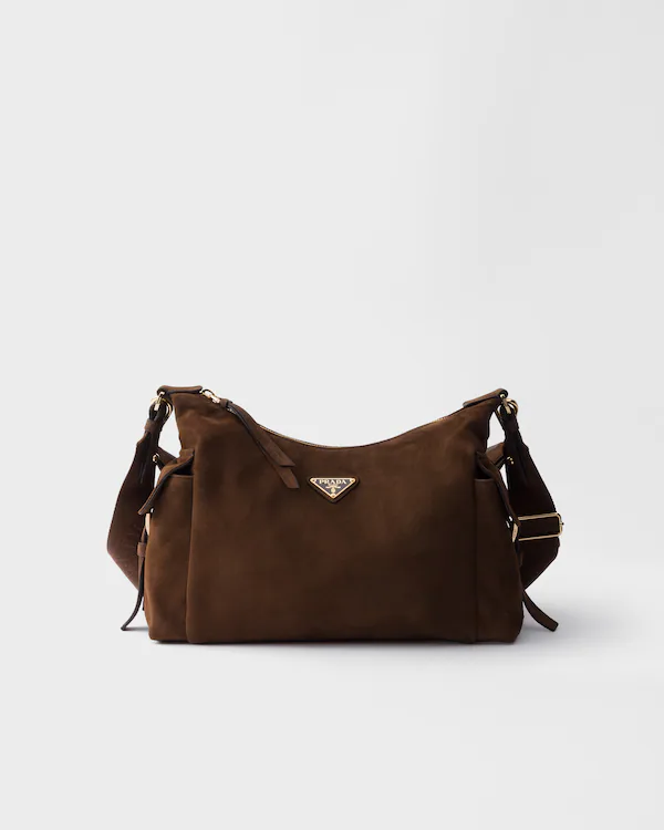 Borsa in suede grande Prada Explore