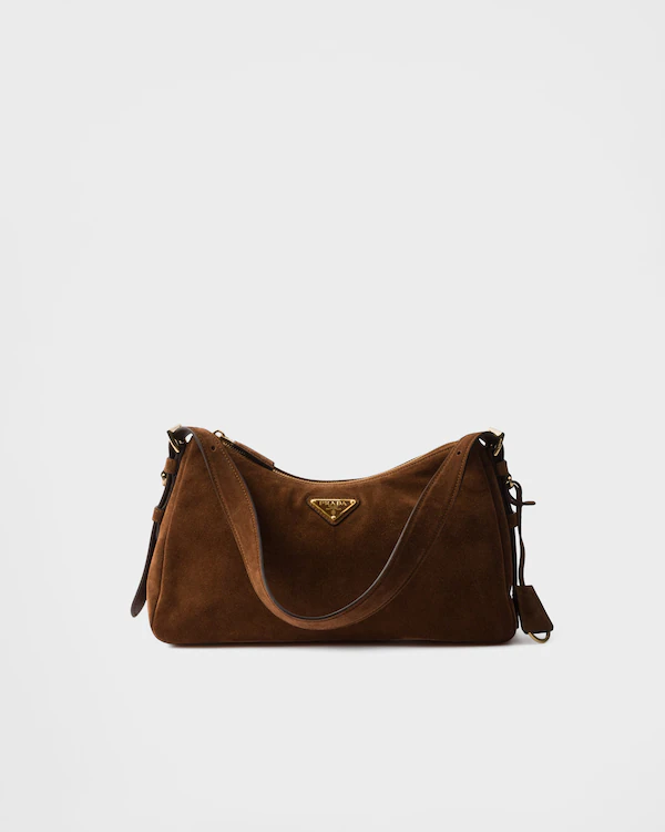 Borsa a tracolla in suede media Prada Aimée