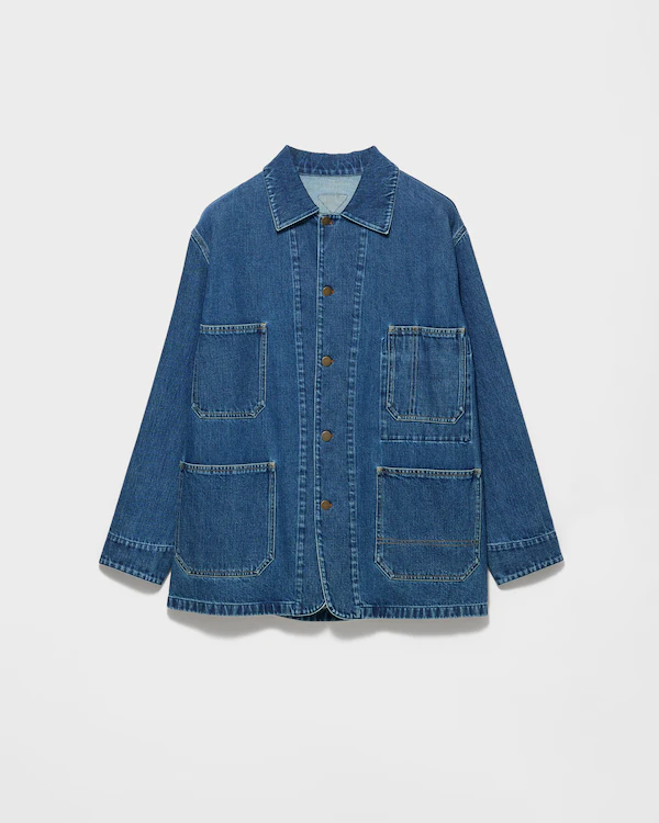 Giacca blouson in denim chiaro