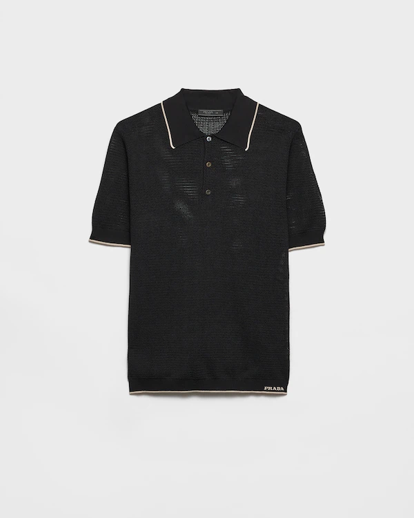 Maglietta polo in seta e cotone