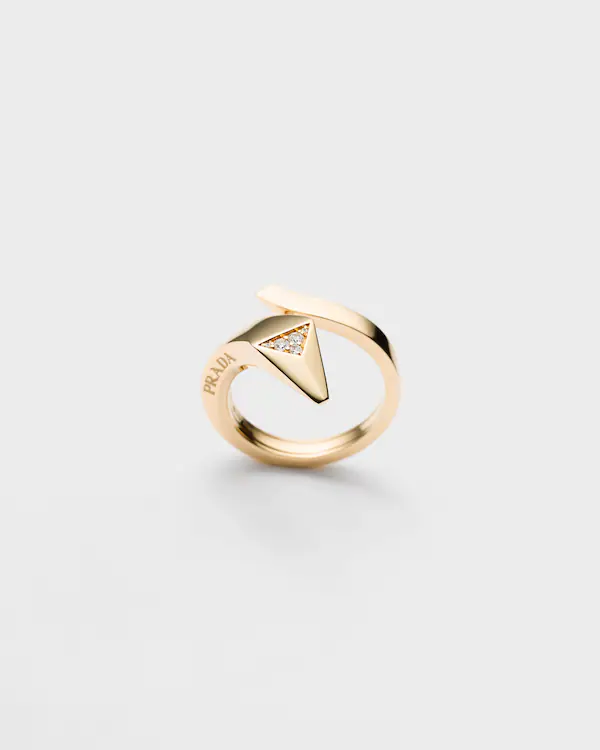 Anello mini serpente Eternal Gold in oro giallo e diamanti