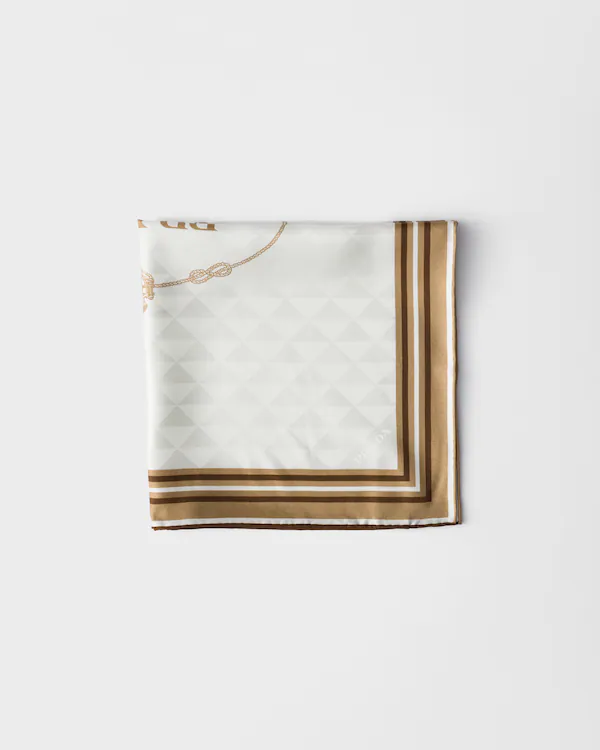 Sciarpa in seta twill jacquard stampata 55