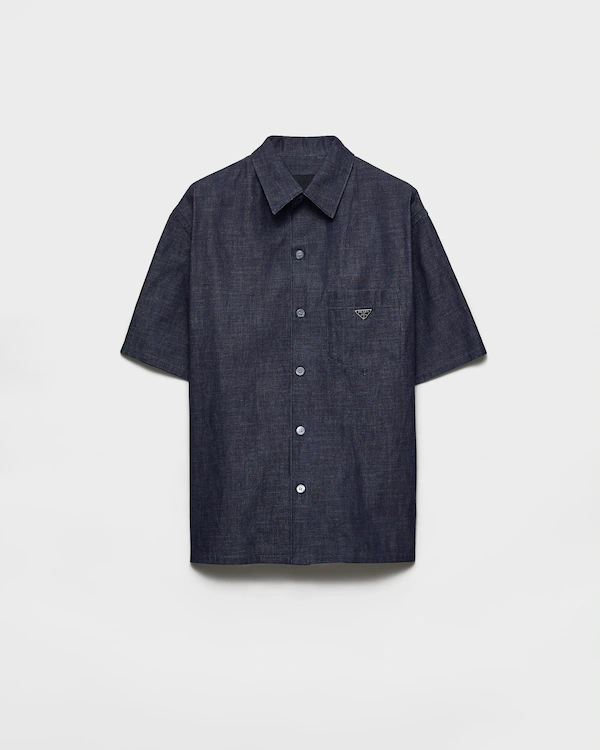 Camicia in denim chambray manica corta