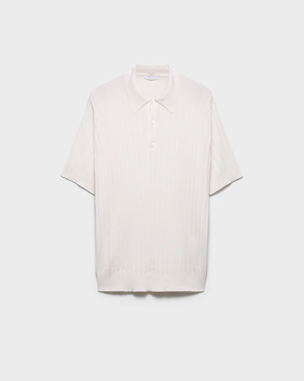 Maglia polo in cashmere e seta Maglia polo in cashmere e seta