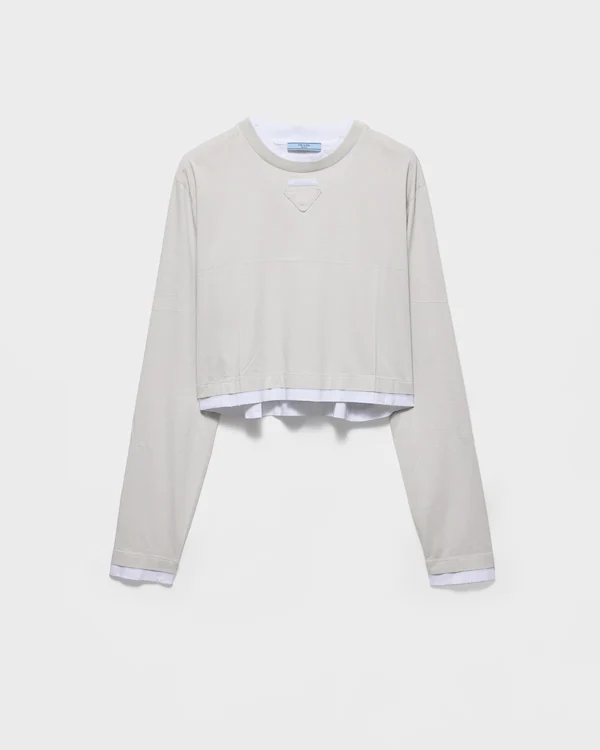 T-shirt in jersey a maniche lunghe