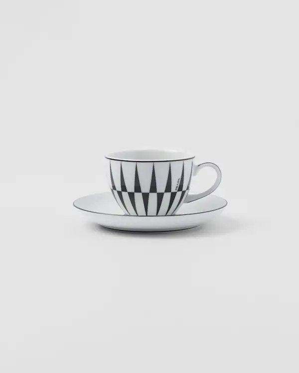 Set di quattro tazze da caffè in porcellana - Strisce