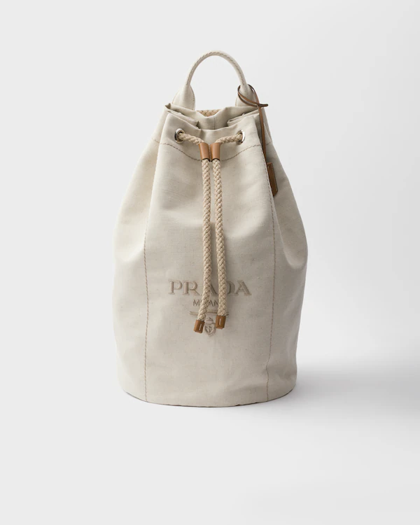 Borsa sportiva in misto lino con cordoncino