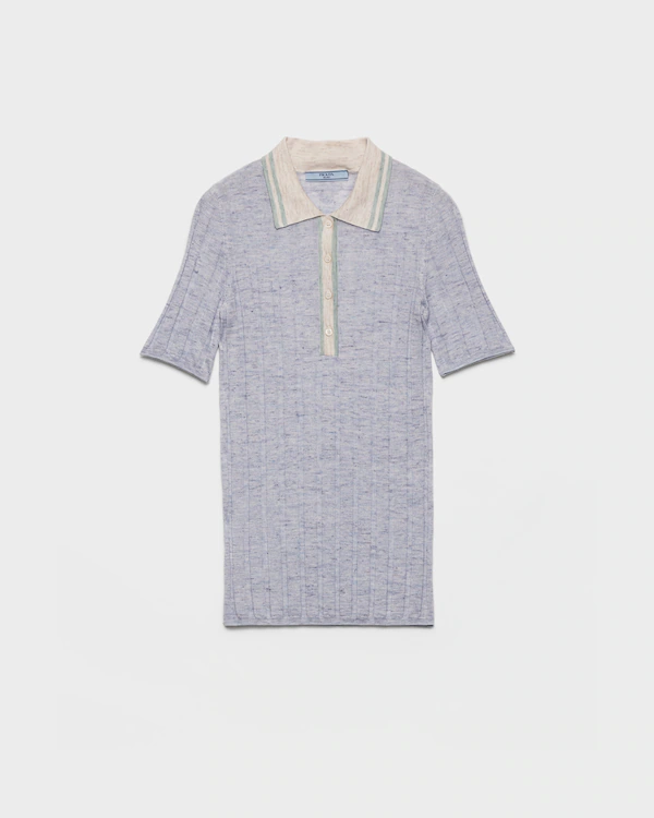 Polo in cashmere, seta e lino