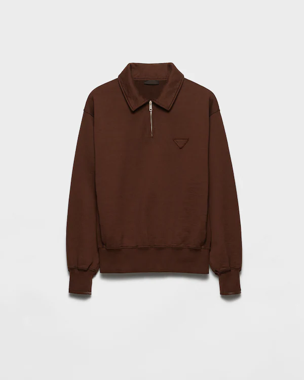 Maglia polo in felpa di cotone