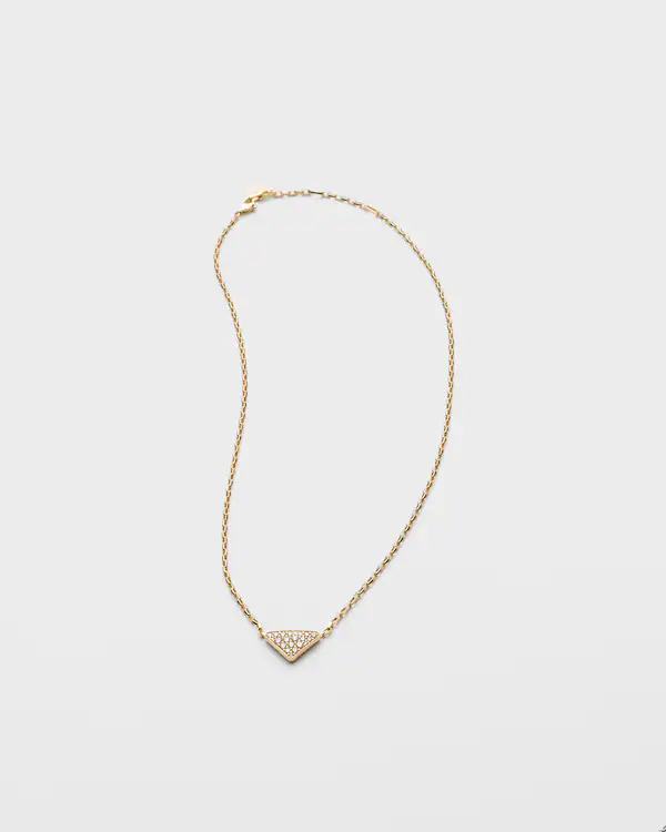 Collana a ciondolo triangolo mini Eternal Gold in oro giallo e diamanti