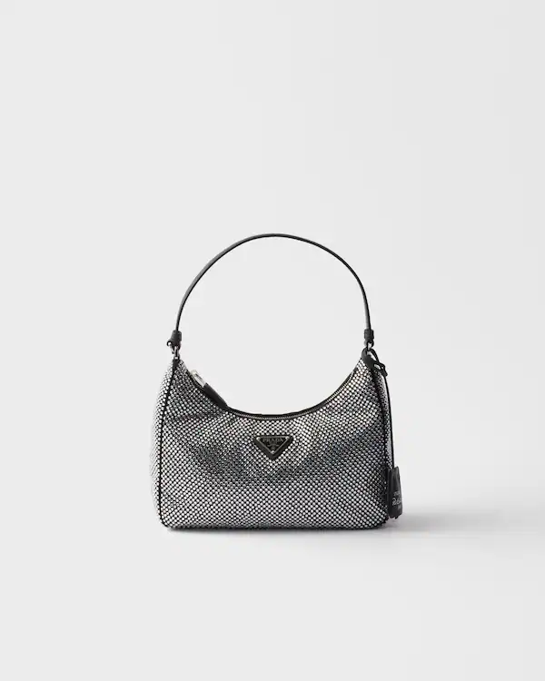 Borsa in seta con cristalli applicati Prada Re-Edition 2005