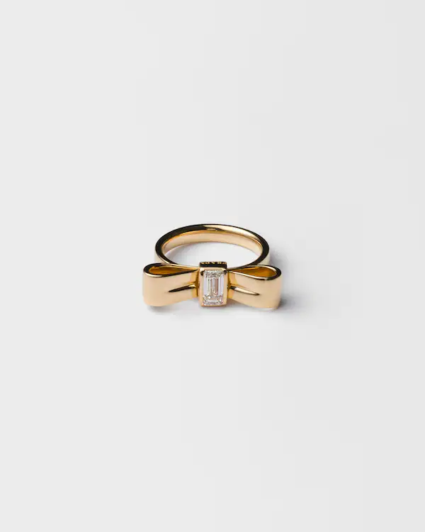 Anello a forma di fiocco Eternal Gold - Oro giallo con diamante coltivato in laboratorio