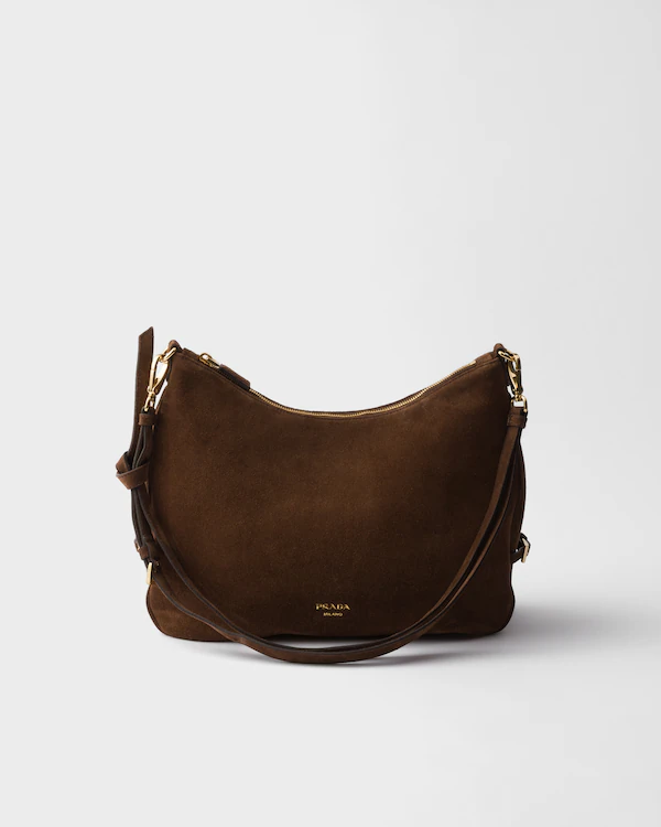 Borsa Prada in suede grande pieghevole