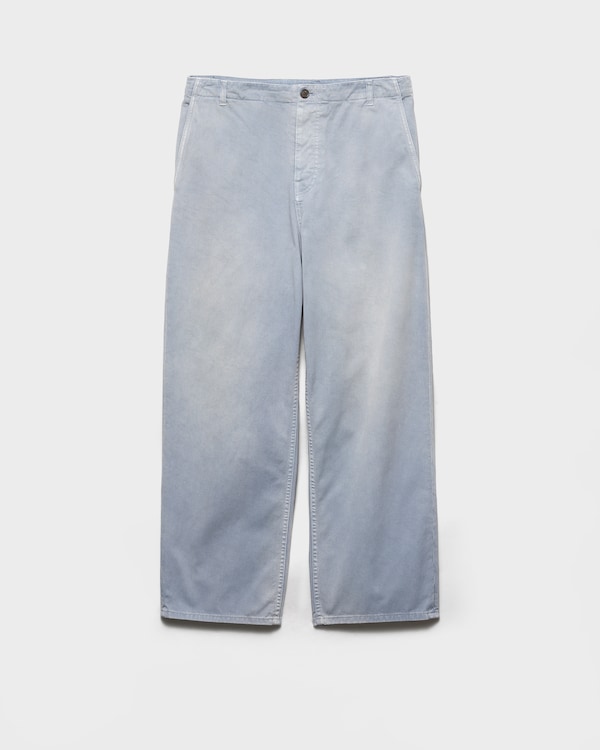 Pantaloni in gabardine lavato